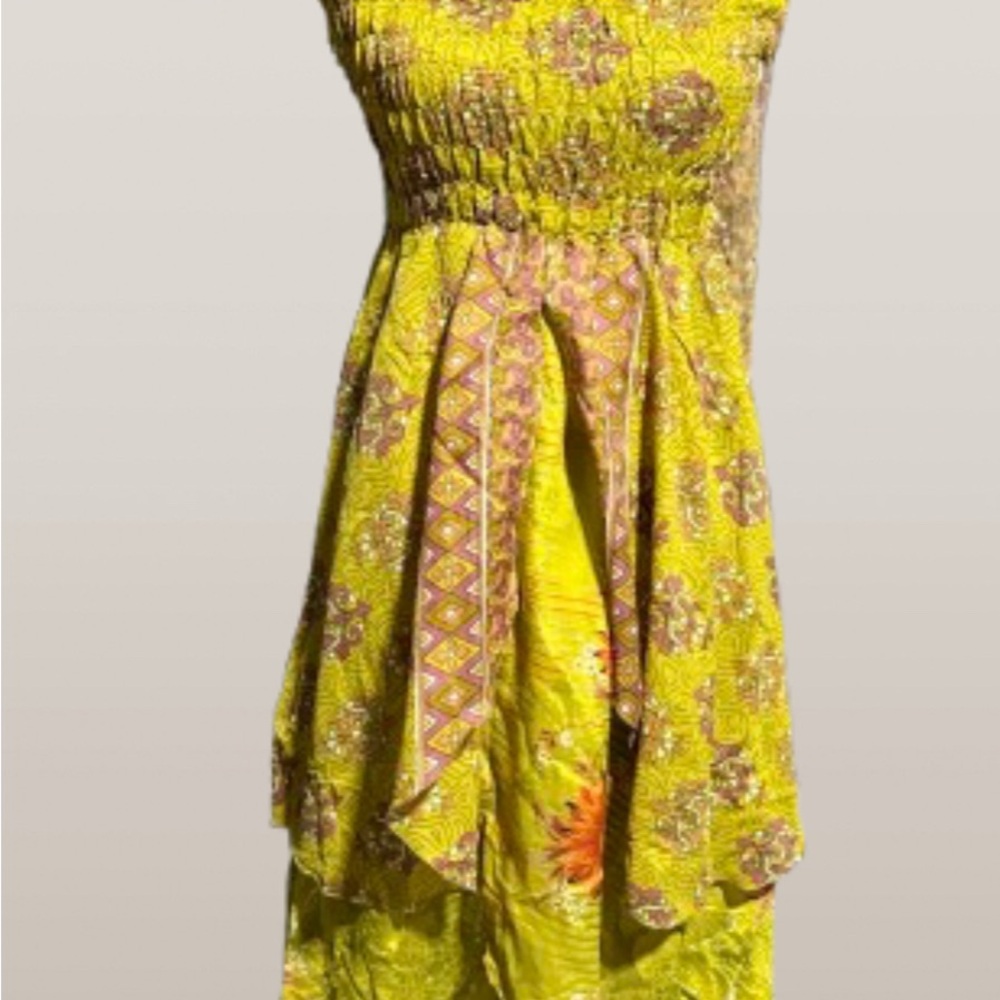 Strapless Yellow Dress with Elegant Design
